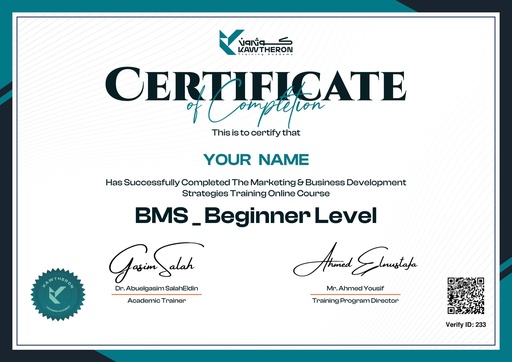 BMS Certificate Beginner